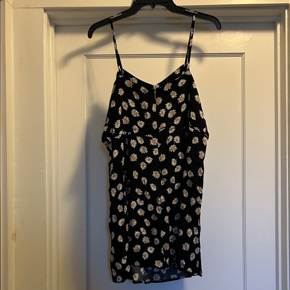 Calvin Klein Jeans Black Daisy Print Spaghetti Strap Dress - Size L, NWOT - Picture 6 of 14